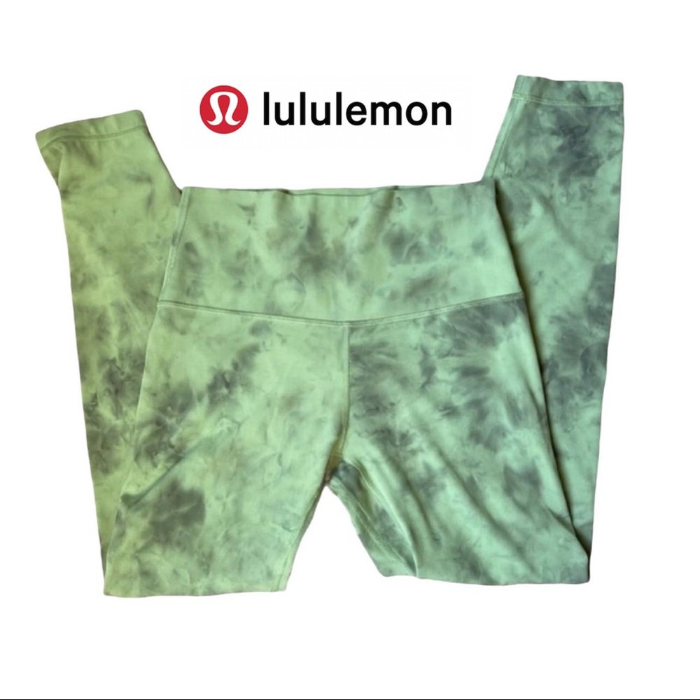 Lulu Lemon High Rise Leggings, green Marled, 6